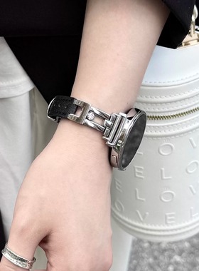 萱芊适用GT6新款watch华为手表GT5pro女士通用GT4金属皮质表带3智能GT2华为fit4手表表带fit3荣耀手环9灰色5