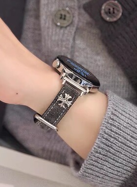 萱芊【细款十字扎染牛仔】皮质表带适用GT6新款华为GT5表带watch5pro女4智能2荣耀专用运动gt4fit4pro通用