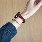 适用苹果手表纤细竹节iwatch表带s11真皮s10女款 se3秋冬s9高级感ultra3质感新品 小众applewatch表带