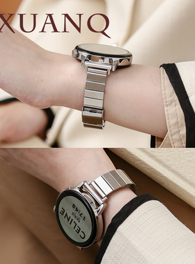 萱芊适用于华为GT6合金细款钢带华为手表GT5GT4表带watch543pro女款GT3/2手表带金属Fit3/2荣耀4pro休闲轻奢