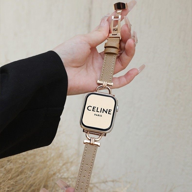 萱芊适用iwatch11苹果手表表带s10代applewatch9真皮女士s8小香风新款SE秋冬Ultra3荔枝纹皮质D字蝴蝶扣s7,智能设备,智能手表手环表带/腕带,淘宝优惠券,粉丝福利购,淘宝优惠卷