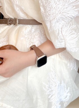 萱芊适用applewatchs11表带iwatch11苹果series10专用S10手表S9女款se3皮质S8女士s7新款ultra3高级感通2