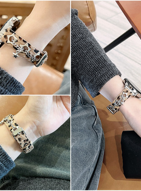 萱芊适用于GT6新款华为GT5表带watch5pro女款GT3手表带豹纹智能荣耀小蛮腰专用女gt2小香风gt4表带fit4pro