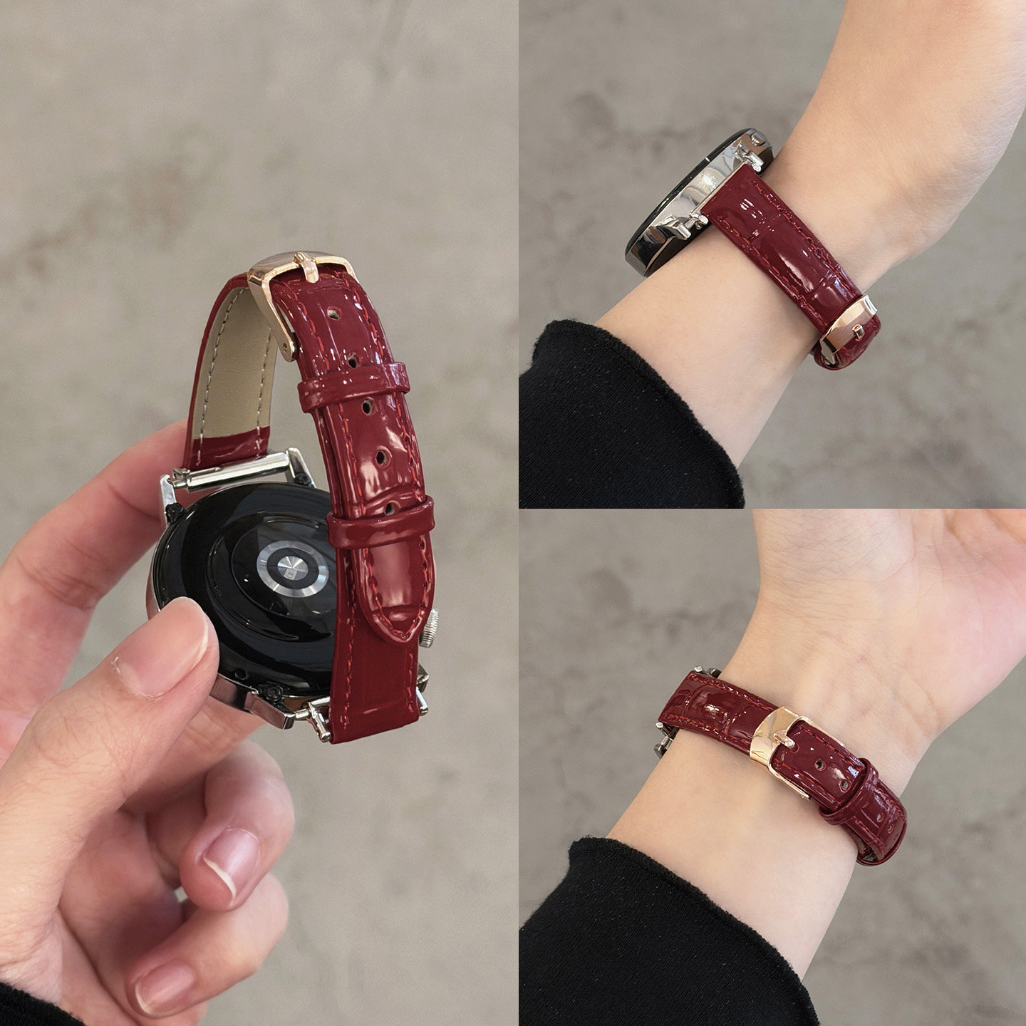 萱芊适用华为GT5/GT6表带秋冬新款竹节皮纹GT4/41mm高级小牛皮金扣表带watch5/watch4/pro手表带GT2/GT3pro,智能设备,智能手表手环表带/腕带,淘宝优惠券,粉丝福利购,淘宝优惠卷