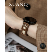 萱芊适用于华为GT6马鞍华为手表GT5GT4表带watch543pro女GT3 2pro手表带皮新款 Fit432帆布智能荣耀4pro手表带