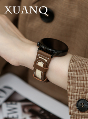 萱芊适用于华为GT6马鞍华为手表GT5GT4表带watch543pro女GT3/2pro手表带皮新款Fit432帆布智能荣耀4pro手表带