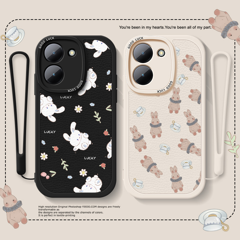 兔子茶杯适用vivoy31s手机壳y35新款y3小众y78小羊皮y100套y77高级y76s防摔y53s小清新y33s情侣y55s男y7sy77e