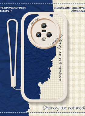 蓝色海岸适用华为荣耀magic3手机壳magic5涂鸦5pro小羊皮4pro防摔套play5t插画play7t小众play6t高级感play4t