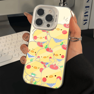堆堆涂鸦叽小黄鸡适用苹果15手机壳iPhone16promax华为mate60小米14卡通pura70可爱OPPO小众vivo彩银13新款