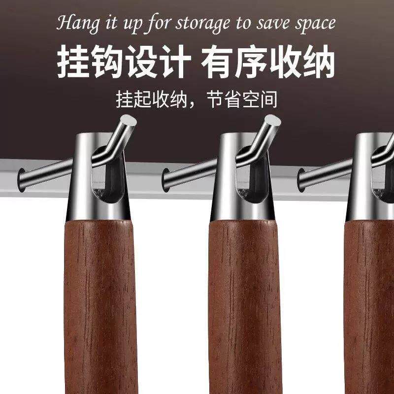 锅菜铲家用厚不锈加钢蘑菇铲品级铲子炒菜蘑菇铲木柄把食铁锅铲炒