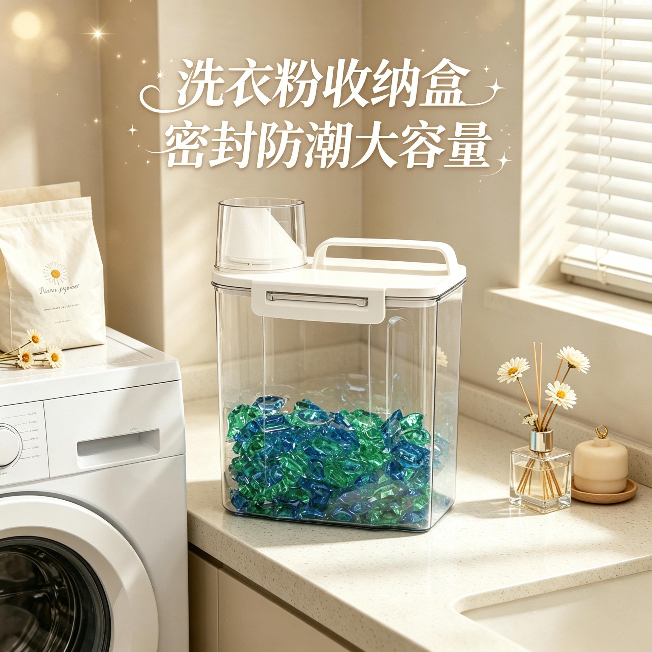 【超大容量】洗衣粉收纳盒子家用肥皂塑料桶罐装洗衣液容器储存盒
