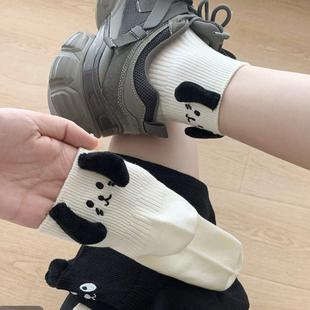小狗袜子女可爱搞怪袜夏季纯棉中筒袜潮袜搭配勃肯鞋卡通袜子百搭