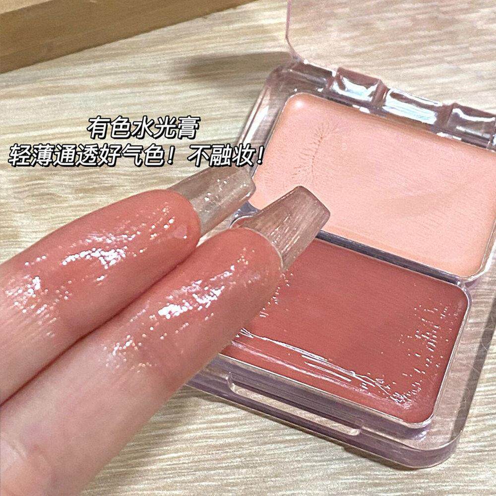韩式水光肌双色腮红膏BLD奶油自然提素亮感氛围感质伪颜淡颜高光