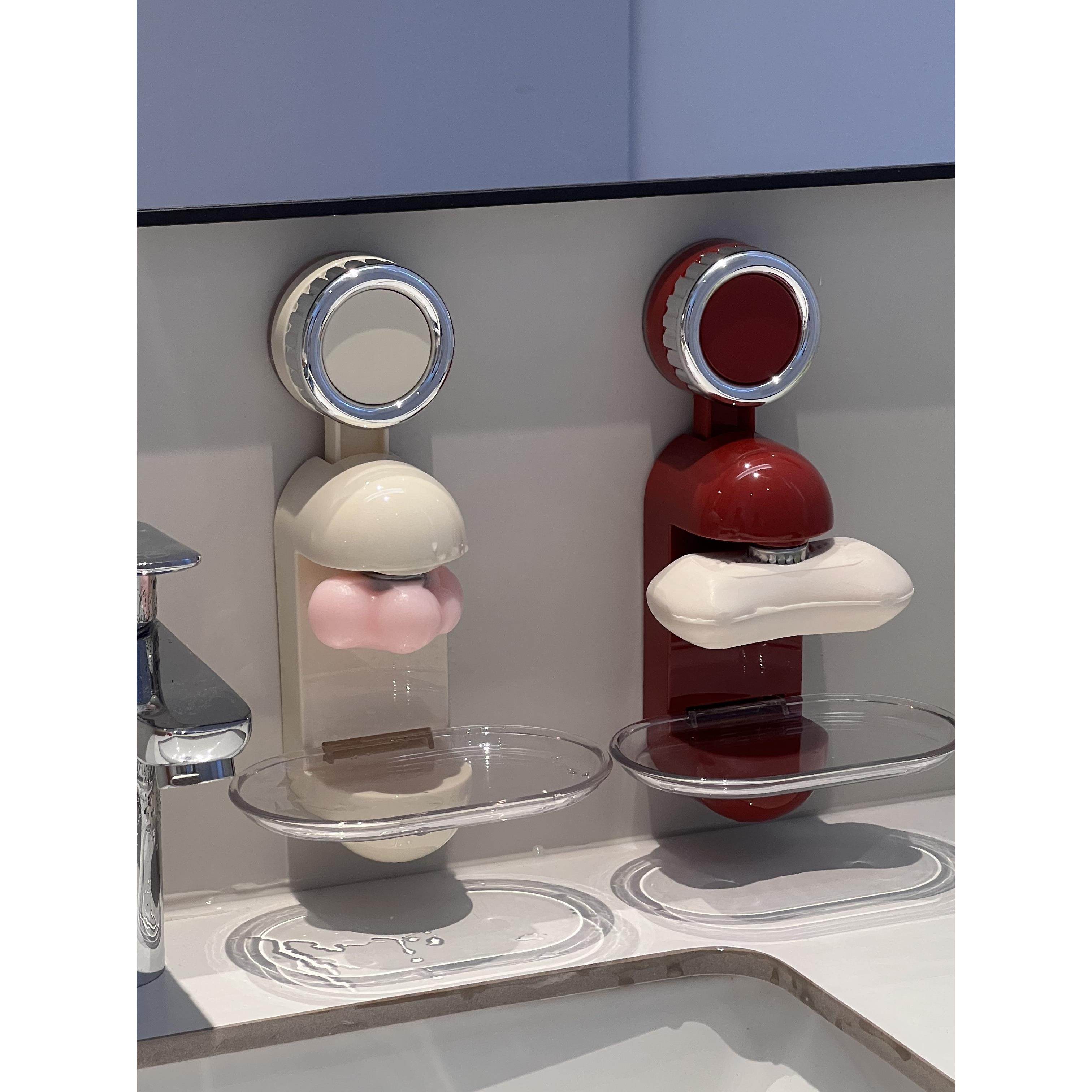 免打孔吸盘磁吸壁挂式肥皂架肥皂盒香皂盒沥水置物架2025新款