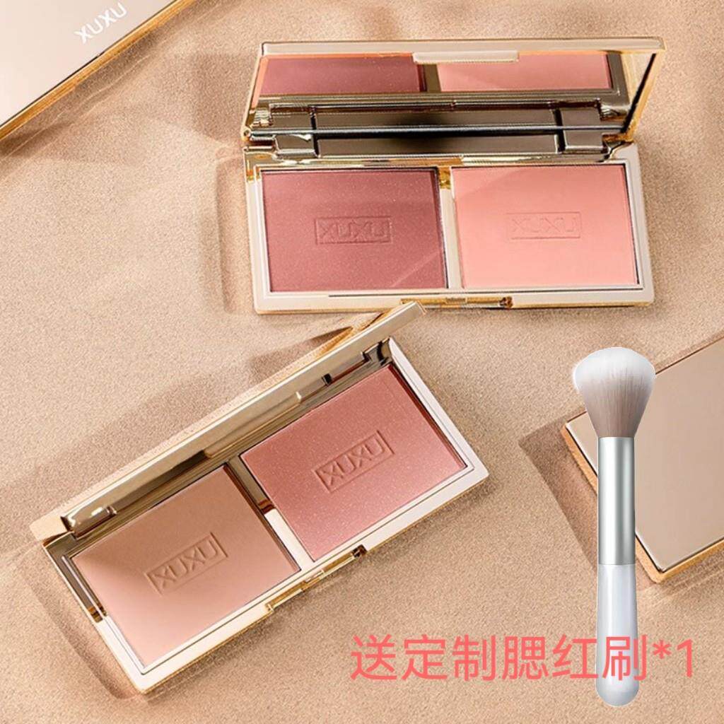 小红书推荐双色腮红盘女哑光闪光提亮显白修容裸妆元气正品店