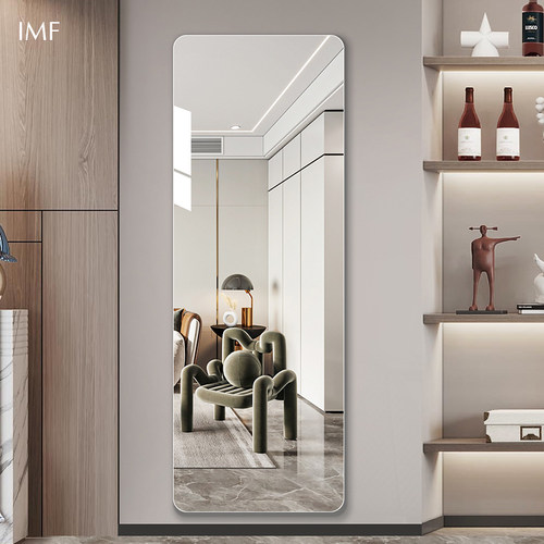 简约无框穿衣镜壁挂式家用防爆试衣镜玄关自粘贴定制全身镜大镜子 - 封面