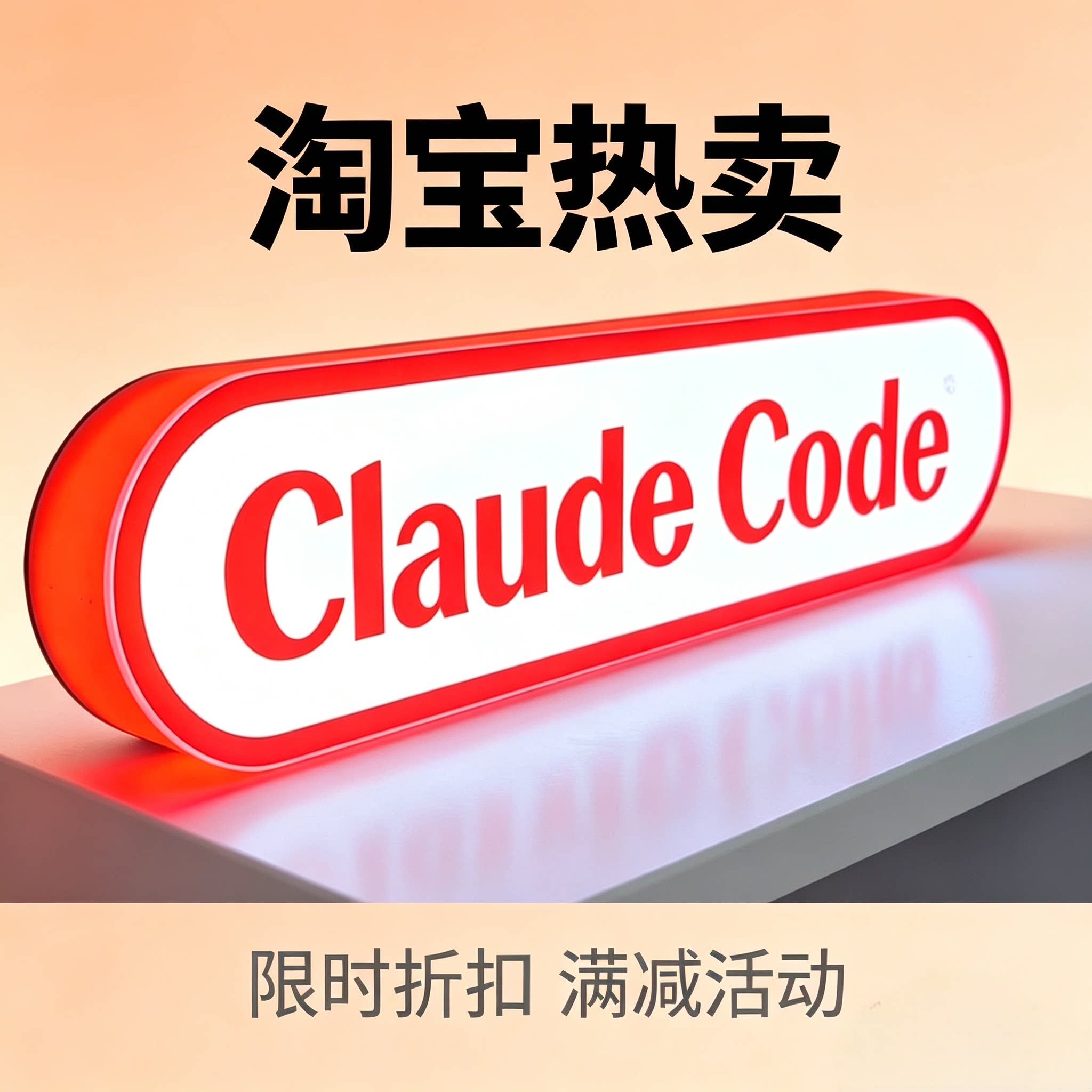Claude Code桌面椭圆形灯牌直播广告小灯箱logo展示牌发光USB接口图片
