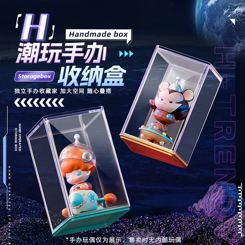 拣家创意盲盒收纳展示架亚克力透明柜泡泡玛特展示盒手办收纳盒图片
