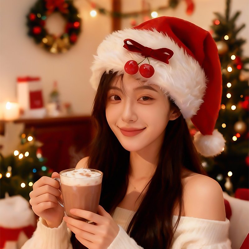 圣诞节装饰品可爱毛绒红白圣诞帽圣诞节装扮氛围营造拍照打卡道具,节庆用品/礼品,圣诞装饰品,淘宝优惠券,粉丝福利购,淘宝优惠卷