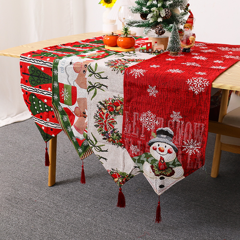 福新针织布桌旗新款圣诞节