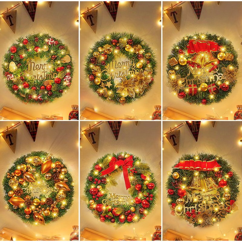 圣诞节装饰品门挂圣诞花环diy小挂件店铺节日氛围感场景布置吊饰