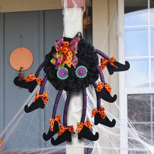 Multi Wreath Legged Spider Hanger Creative Door Halloween