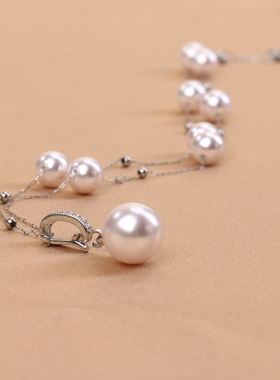 曼塔玫瑰色珍珠新款项链锁骨链