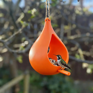 跨境新品Plastic Hanging Bird Feeder耐用塑料户外悬挂式喂鸟器