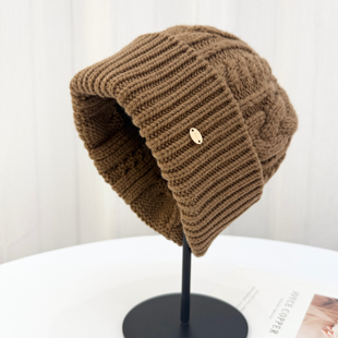 百搭遮耳保暖毛线包头帽冷帽 秋冬季 羊毛混纺针织帽子 男女同款
