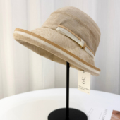 出口日本卷边盆帽女布帽文艺渔夫帽显脸小遮阳防晒帽2026春夏帽子