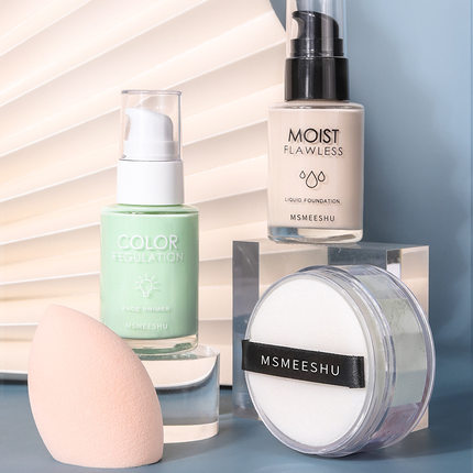 薇诺娜隔离粉底底妆四件套粉底液隔离霜妆前乳散粉美白bb霜气垫霜