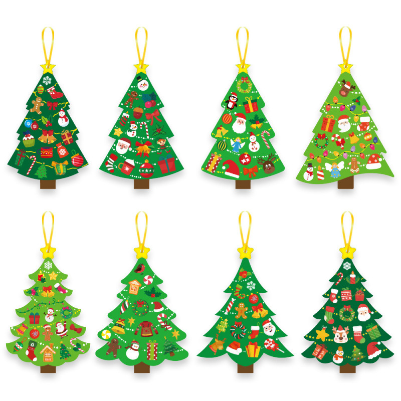 圣诞树贴纸圣小朋友幼儿园手工diy材料christmas卡片贴益智玩具圣诞礼物贴纸装饰小图案女孩儿童玩具