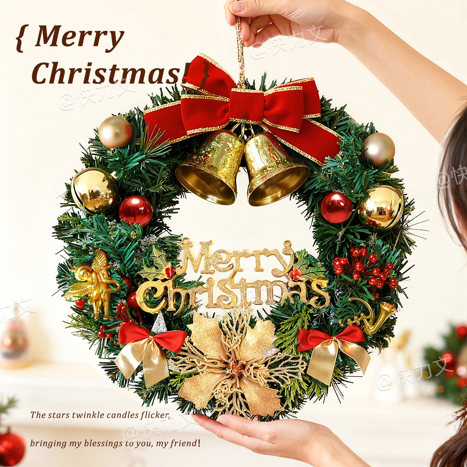 圣诞节花环蝴蝶结christma