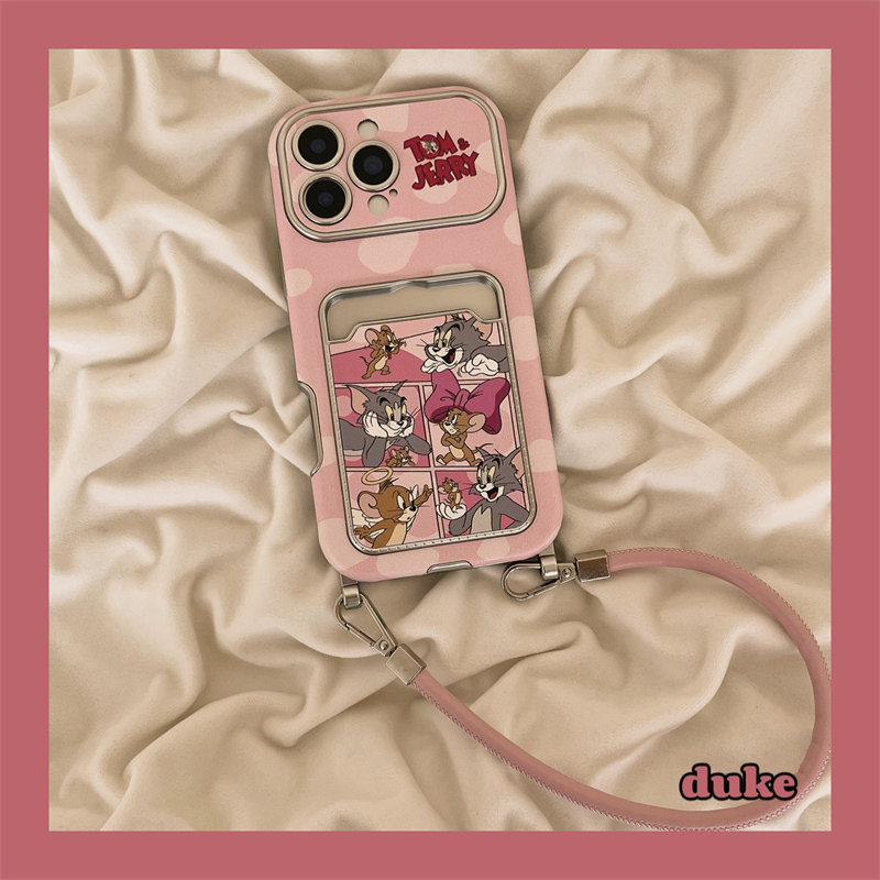 适用苹果手机壳猫和老鼠可爱插画