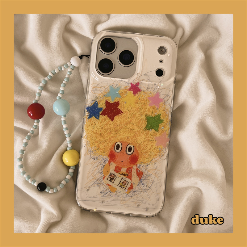 适用苹果手机壳炸毛星星人