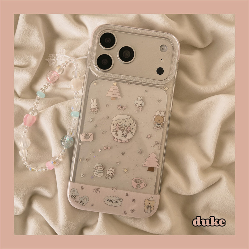 独壳 透明粉色星星水晶球兔子链条适用苹果17promax手机壳可爱少女iPhone16新款15防摔14pro女款13手机套硬壳,3C数码配件,手机保护套/壳,淘宝优惠券,粉丝福利购,淘宝优惠卷