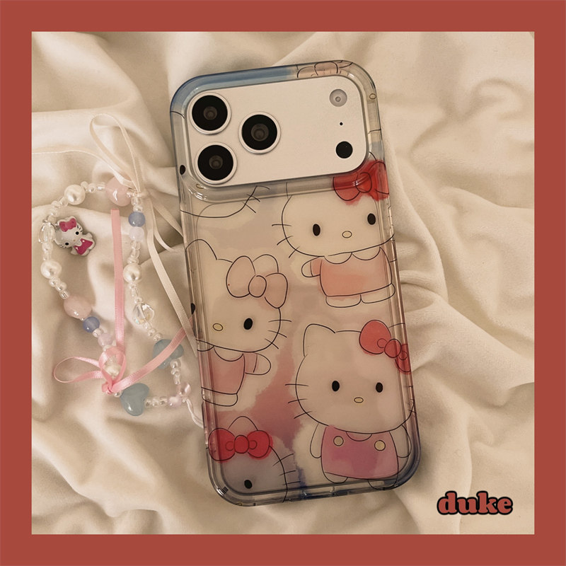 独壳 透明满屏线条kitty带链条适用苹果17promax手机壳卡通iPhone16新款15防摔14pro女款13双层壳手机套硬壳,3C数码配件,手机保护套/壳,淘宝优惠券,粉丝福利购,淘宝优惠卷