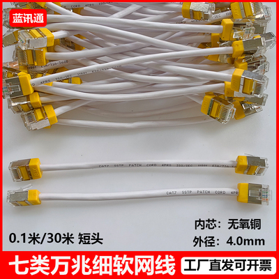 纯铜超细七类双屏蔽网络跳线cat7高速家用宽带电脑路由器连接线