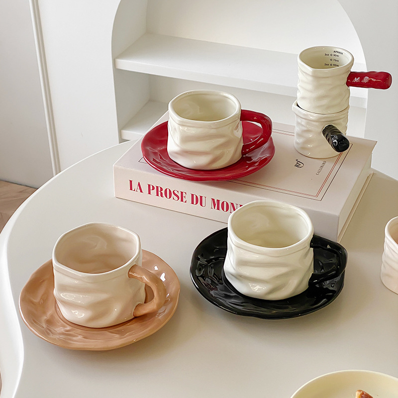 2024新款咖啡杯碟套装高颜值下午茶杯奢华ins风马克杯创意陶瓷杯