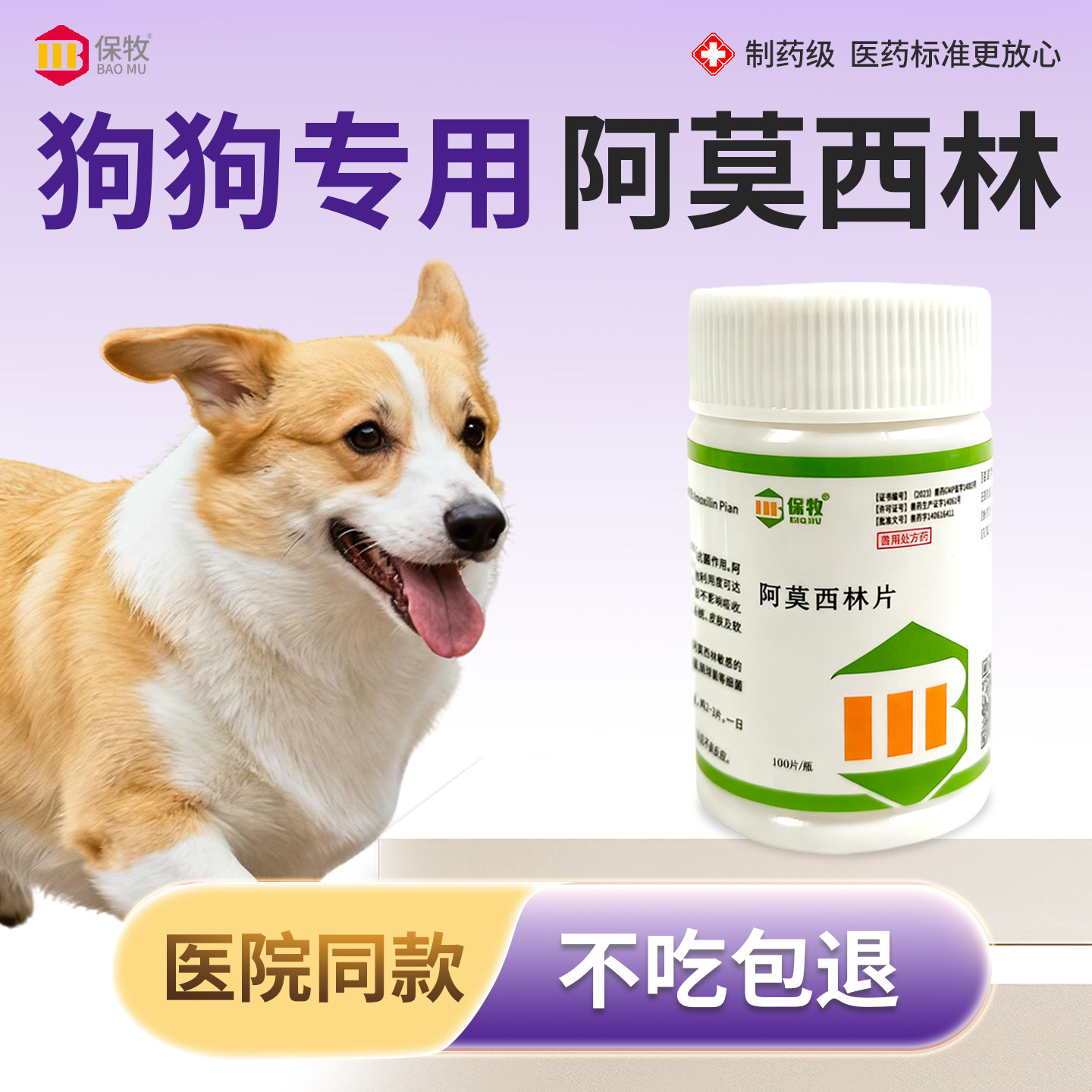 狗狗专用阿莫西林猫咪鸡鸭乌龟鹦鹉仓鼠感冒感染消炎抗菌药尿闭症
