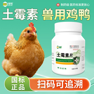 土霉素兽用鸡鸭鹅兽药养鸡专用药拉稀肠炎抗菌消炎土霉素药片正品