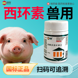 西环素兽用鸡药片猪鸭鹅猫狗感冒咳嗽拉稀治疗专用兽药正品常备