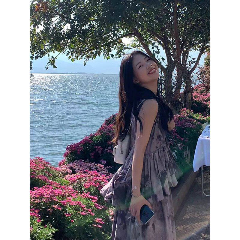 夏秋新款法式高级感紫色