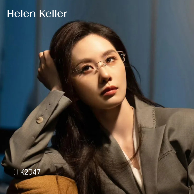 海伦凯勒2026新款轻颜无框近视眼镜女可配度数钛架眼镜框男K2047,ZIPPO/瑞士军刀/眼镜,定制成品光学镜,淘宝优惠券,粉丝福利购,淘宝优惠卷