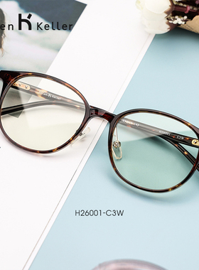 海伦凯勒圆眉框镜架眼睛近视可配防蓝光老花度数眼镜框女款H26001