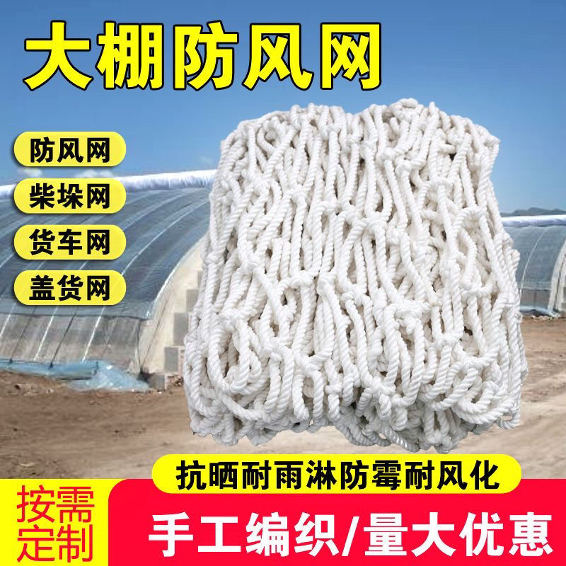 大棚防风网户外大棚网家用农用大孔压膜绳网养殖挡风网草垛防风网