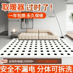 客厅电热地毯石墨烯发热地毯地暖垫发热地垫加热地垫电热地垫拆洗