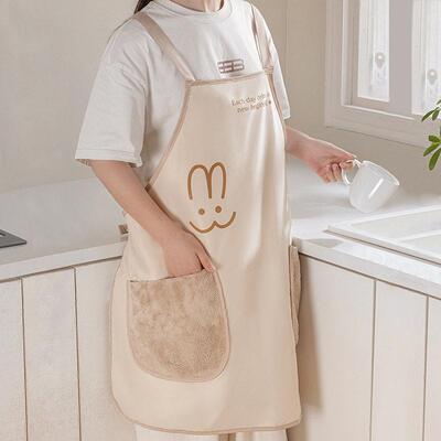 Wipe-able Aprons for Home and Kitchen, Waterproof and Oil-re