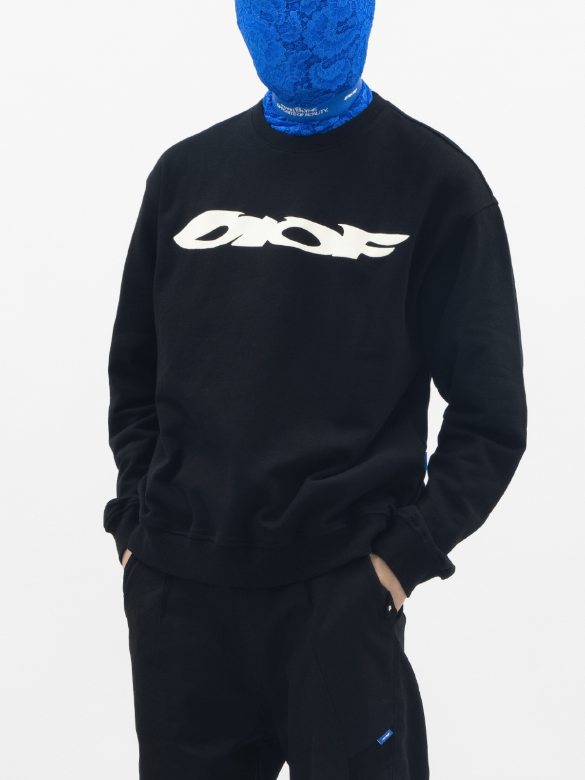 opfor新款通勤穿搭2022春秋宽松百搭国潮牌短款发泡胶圆领卫衣男