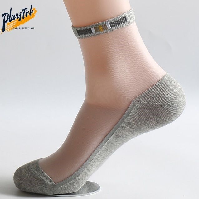 薄款袜子男夏季中筒丝袜商务男士防臭袜防滑棉底玻璃丝透气男袜
